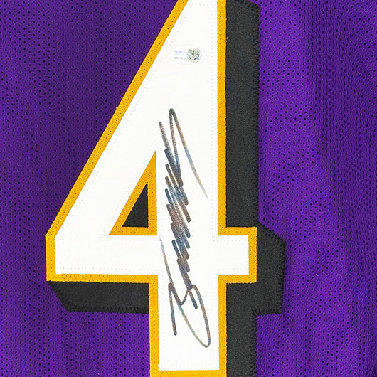 Zay Flowers Signed Baltimore Purple Football Jersey (Beckett)