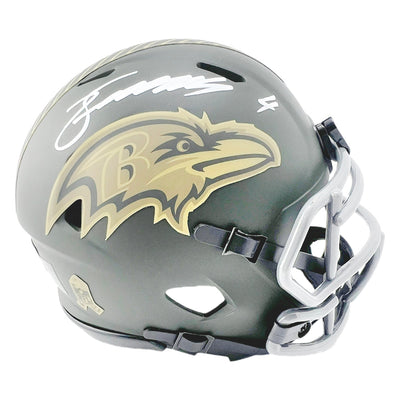 Zay Flowers Signed Baltimore Ravens Salute 2025 Mini Football Helmet (Beckett)