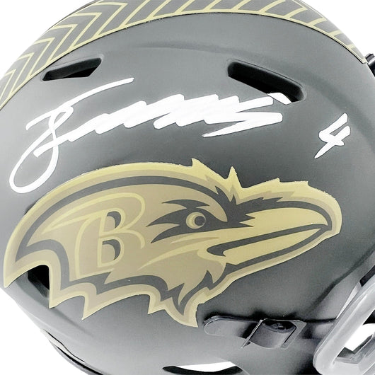 Zay Flowers Signed Baltimore Ravens Salute 2025 Mini Football Helmet (Beckett)