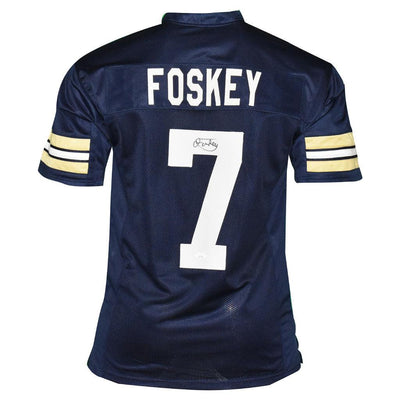 Isaiah Foskey Signed Notre Dame College Navy Football Jersey (JSA)