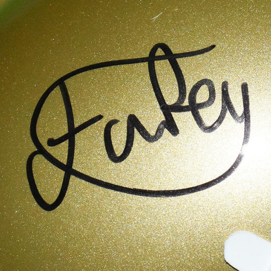 Isaiah Foskey Signed Notre Dame Fighting Irish Gold Mini Schutt Replica Football Helmet (JSA)
