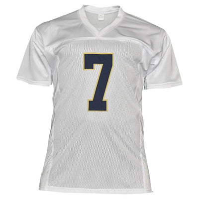 Isaiah Foskey Signed Notre Dame College White Football Jersey (JSA)