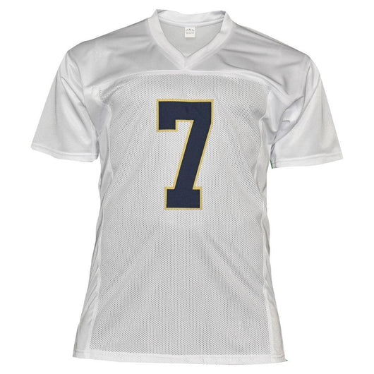 Isaiah Foskey Signed Notre Dame College White Football Jersey (JSA)