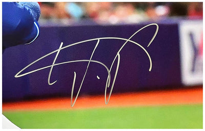 Wander Franco Signed Tampa Bay Batting Baseball 16x20 Photo (JSA)