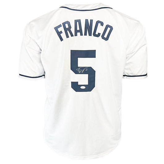 Wander Franco Signed Tampa Bay White Baseball Jersey (JSA)
