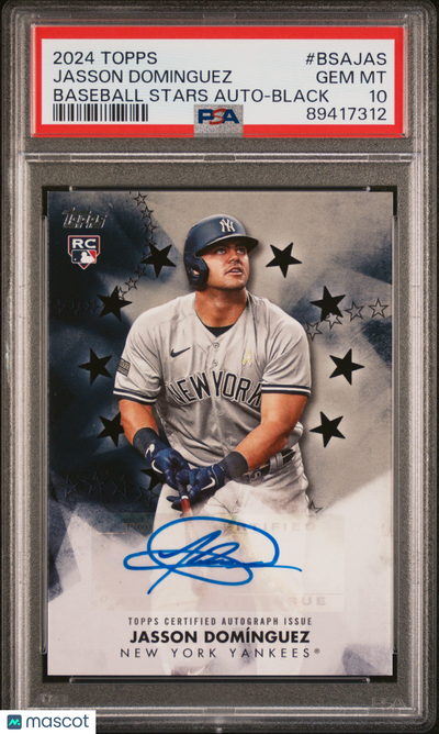 2024 Topps Baseball Stars Autographs Jasson Dominguez #BSAJAS Black PSA 10