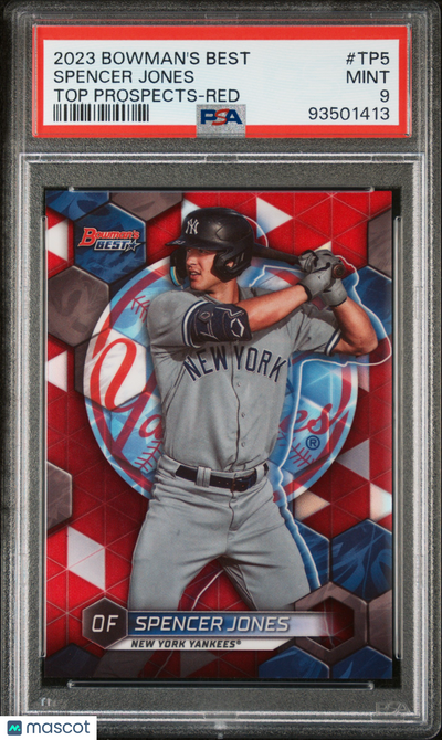 2023 Bowman's Best Top Prospects Spencer Jones #TP5 Red Ref PSA 9