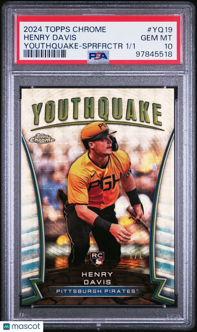 2024 Topps Chrome Youthquake Henry Davis #YQ19 Sprfrctr 1/1 PSA 10