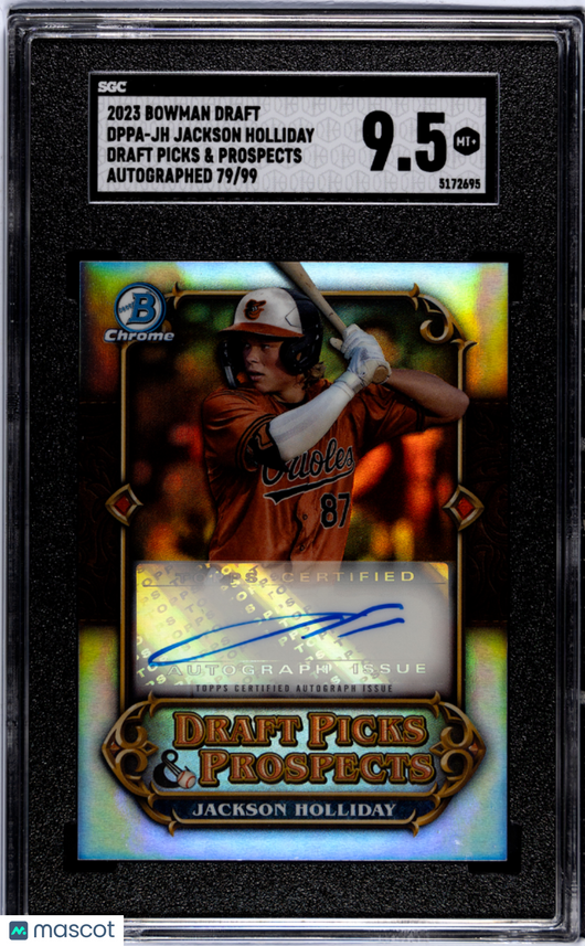 2023 Bowman Draft Jackson Holliday #DPPA-JH DP&P Autograph SGC 9.5