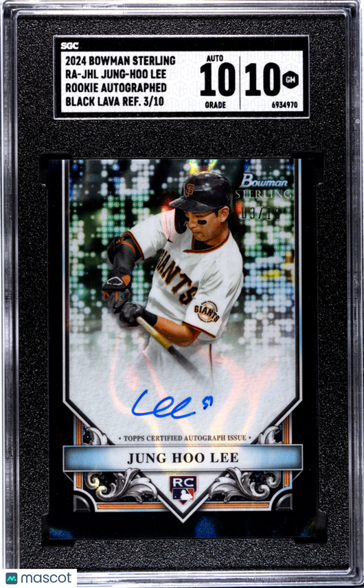 2024 Bowman Sterling Jung-Hoo Lee #RA-JHL Auto Black Lava Refractor SGC 10/10