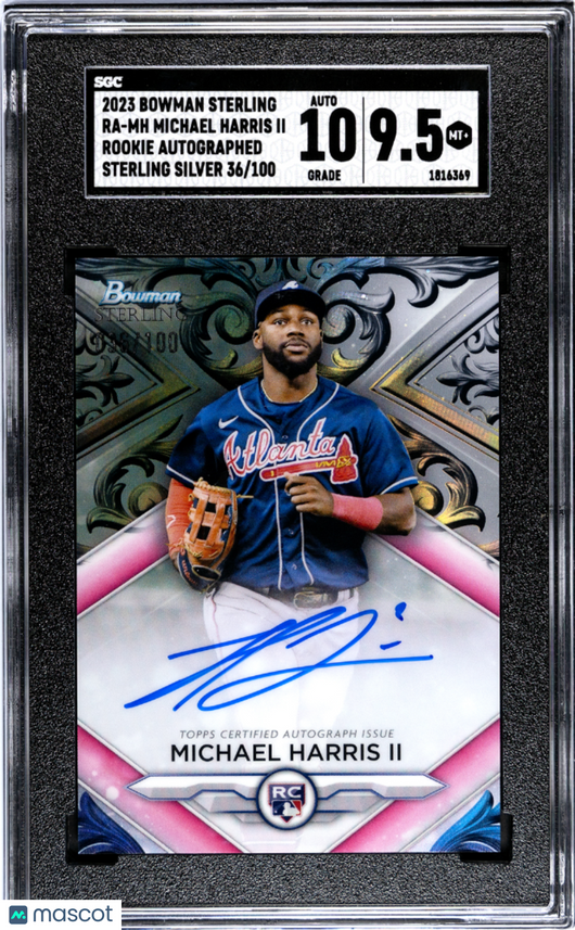 2023 Bowman  Michael Harris II #RA-MH RK. Auto Silver Refractor SGC 9.5 Auto 10