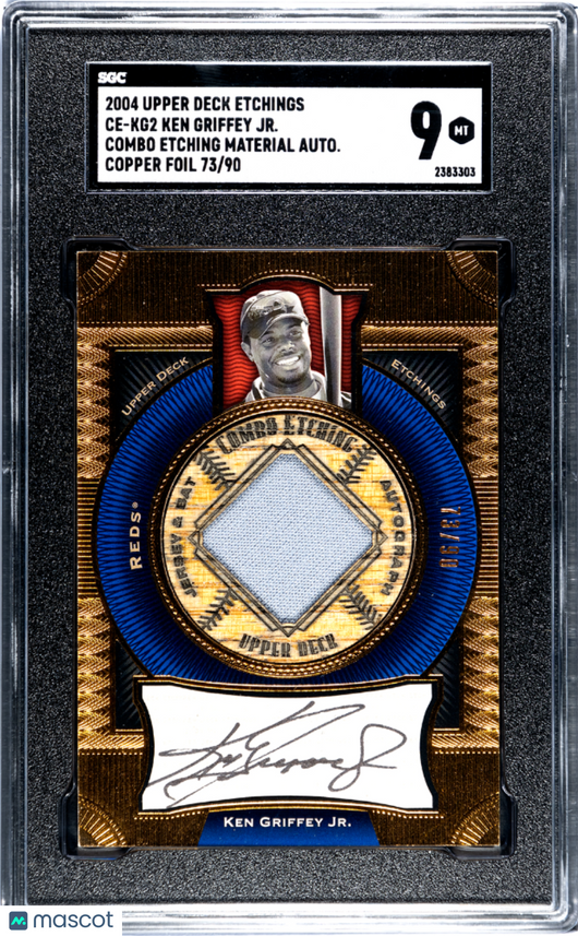 2004 Upper Deck Etchings Ken Griffey JR. #CE-KG2 Combo Mat.  Copper Foil SGC 9