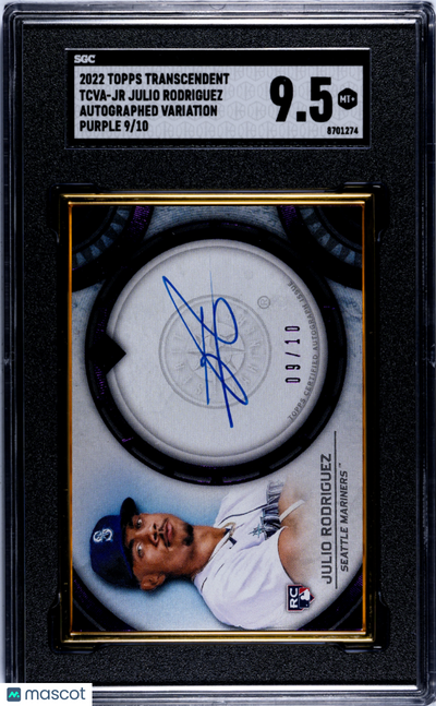 2022 Topps Transcendent Julio Rodriguez #TCVA-JR Autograph Var. Purple SGC 9.5