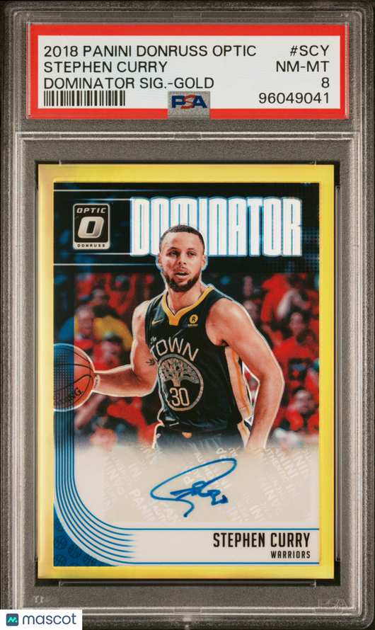 2018 Panini Donruss Optic Dominator Auto Stephen Curry #SCY SIG. Gold PSA
