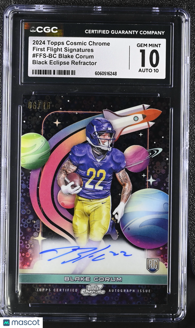 2024 Topps Cosmic  Blake Corum #FFS-BC Black Eclipse /10   CGC 10 Auto 10