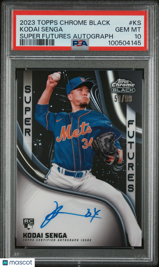 2023 Topps Chrome Black Super Futures Autographs Kodai Senga #KS 51/99 PSA 10