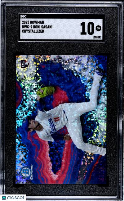 2025 Bowman Roki Sasaki #BWC-9 Crystallized SGC 10