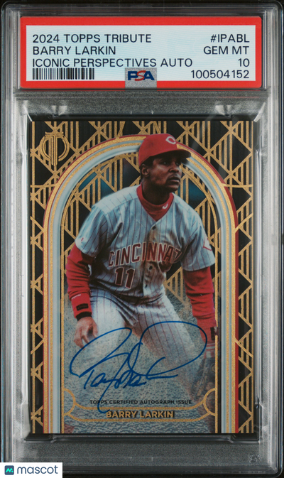 2024 Topps Tribute Iconic Perspectives Autographs Barry Larkin #IPABL PSA 10