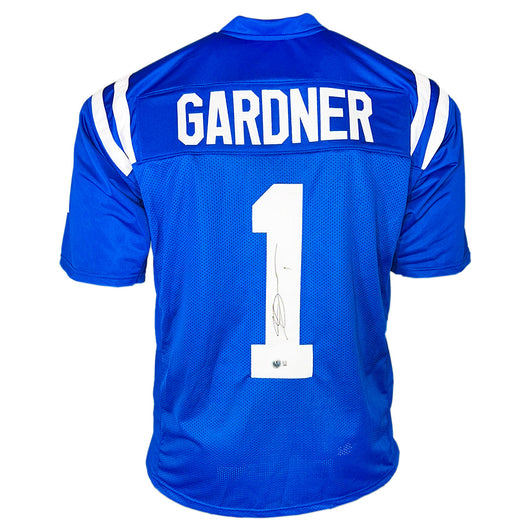 Sauce Gardner Signed Indianapolis Blue Football Jersey (Beckett)