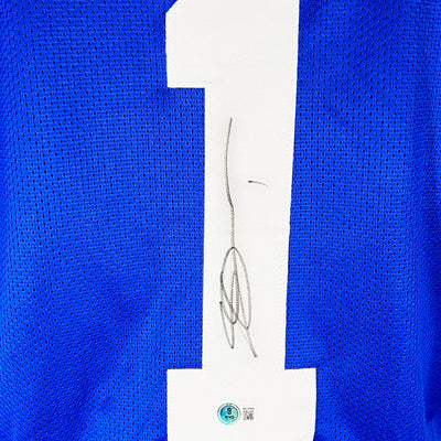 Sauce Gardner Signed Indianapolis Blue Football Jersey (Beckett)