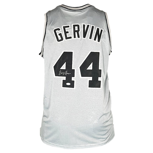 George Gervin Signed San Antonio Grey Basketball Jersey (JSA)