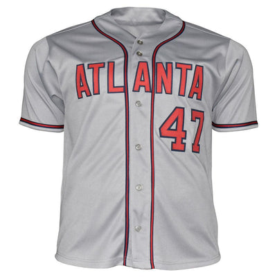 Tom Glavine Signed Black Ink Atlanta Grey Baseball Jersey (JSA)