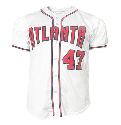 Tom Glavine Signed Atlanta White Red Stats Baseball Jersey (JSA)