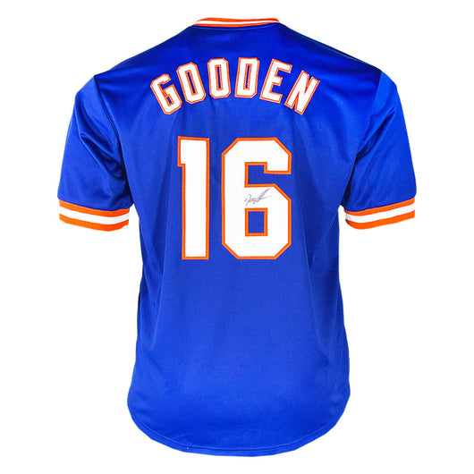 Dwight Gooden Signed New York Pro Blue Baseball Jersey (JSA)