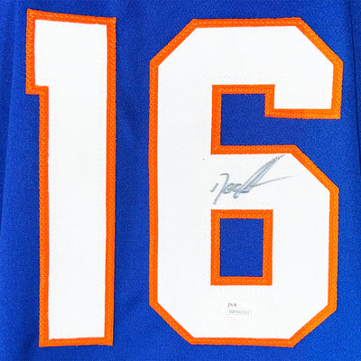 Dwight Gooden Signed New York Pro Blue Baseball Jersey (JSA)