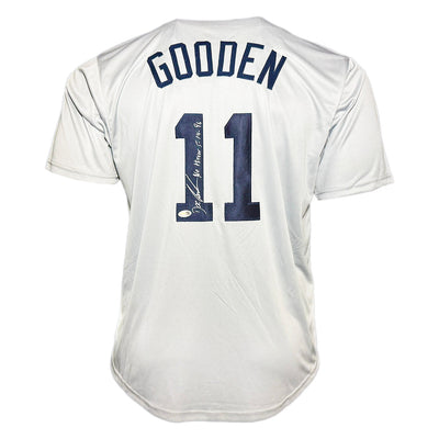 Dwight Gooden Signed No Hitter 5-14-96 Inscription New York Grey Baseball Jersey (JSA)