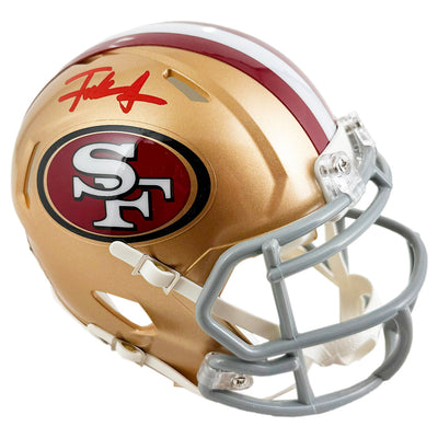Frank Gore Signed Red Ink San Francisco 49ers Speed Mini Football Helmet (Beckett)