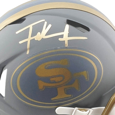 Frank Gore Signed Gold Ink San Francisco 49ers Slate Alternate Speed Mini Football Helmet (Beckett)