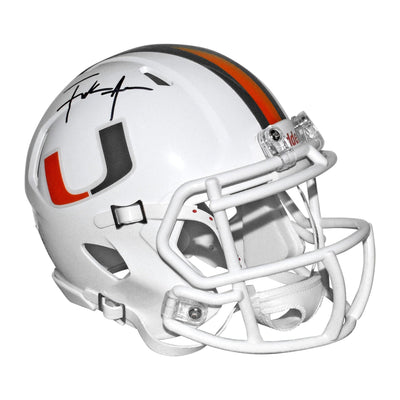 Frank Gore Signed Miami Hurricanes Speed Mini Replica White Football Helmet (Beckett)