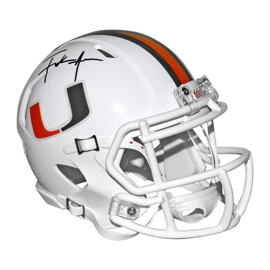 Frank Gore Signed Miami Hurricanes Speed Mini Replica White Football Helmet (Beckett)