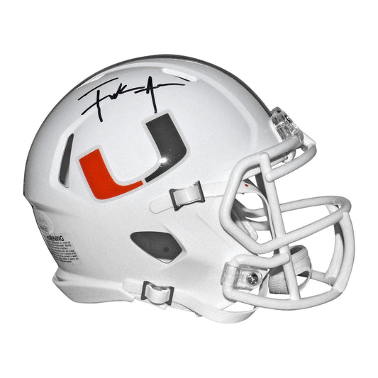 Frank Gore Signed Miami Hurricanes Speed Mini Replica White Football Helmet (Beckett)