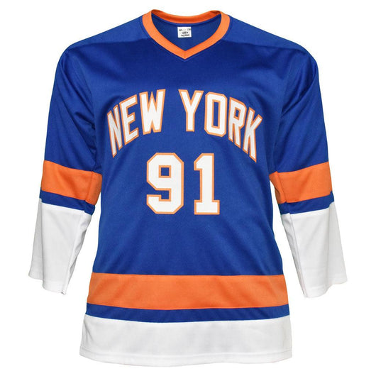 Butch Goring Signed New York Blue Hockey Jersey (JSA)