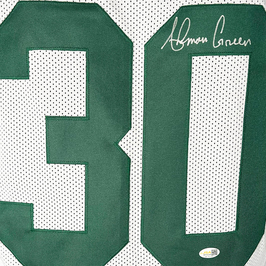 Ahman Green Signed Green Bay White Game Style Football Jersey (JSA)