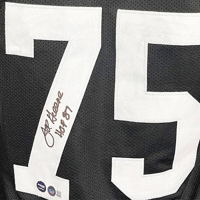 Joe Greene Signed HOF 87 Inscription Pittsburgh Black Football Jersey (Beckett)