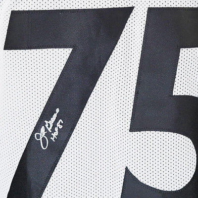 Joe Greene Signed HOF 87 Inscription Pittsburgh White Football Jersey (Beckett)
