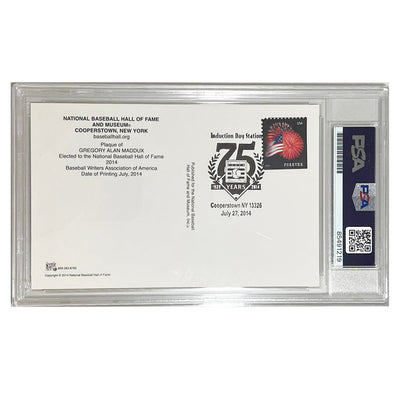 Greg Maddux Signed & Encapsulated HOF Plaque (PSA)