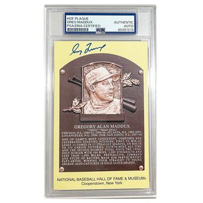 Greg Maddux Signed & Encapsulated HOF Plaque (PSA)