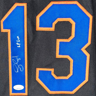 Luis Guillorme Signed LFGM Inscription New York Black Baseball Jersey (JSA)