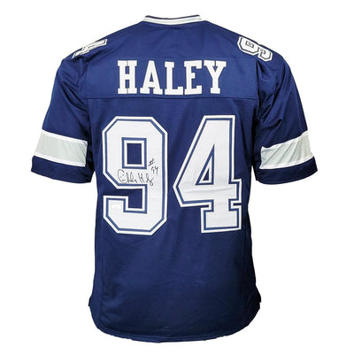 Charles Haley Signed Dallas Navy Football Jersey (JSA)