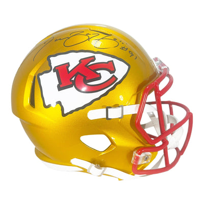Tamba Hali Signed Kansas City Chiefs Flash Full-Size Replica Football Helmet (Beckett)