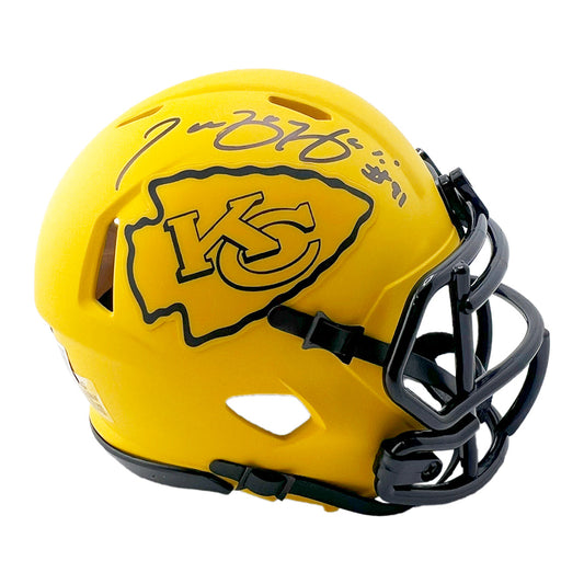 Tamba Hali Signed Kansas City Chiefs Rave Mini Football Helmet (Beckett)