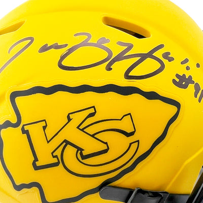 Tamba Hali Signed Kansas City Chiefs Rave Mini Football Helmet (Beckett)