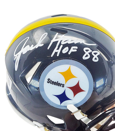 Jack Ham Signed HOF 88 Inscription Pittsburgh Steelers Speed Mini Football Helmet (Beckett)