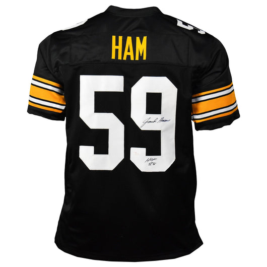 Jack Ham Signed HOF 88 Pittsburgh Black Football Jersey (JSA)