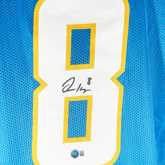 Omarion Hampton Signed Los Angeles Light Blue Football Jersey (Beckett)