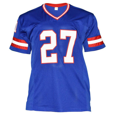 Rodney Hampton Signed New York Blue Football Jersey (JSA)